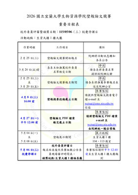 【開始報名】2026生物資源學院壁報論文競賽圖片